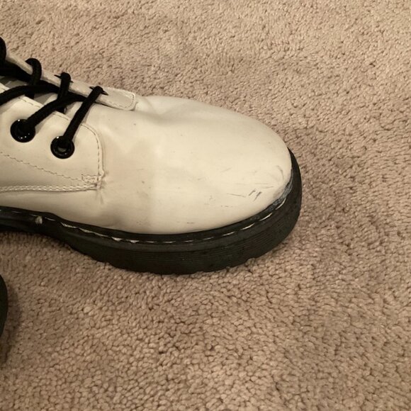 Unilady White Combat Boots Black Soles & Laces Size 9 - Picture 6 of 8